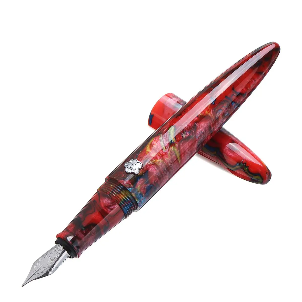 Перьевая ручка высокого класса из красной смолы 0,5 мм, сверхтонкий \ тонкий перьевой конвертер, канцелярские товары, школьные принадлежности, чернильная ручка, подарочная коробка