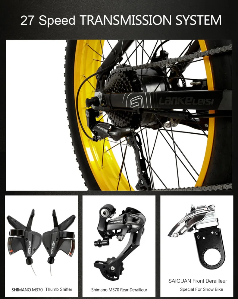 Sale 27 Speed 1000W Mens Folding Electric Bike Outdoor Cycling 26*4.0 Fat Bike 5 PAS Hydraulic Disc Brake Removable Battery Charging 8