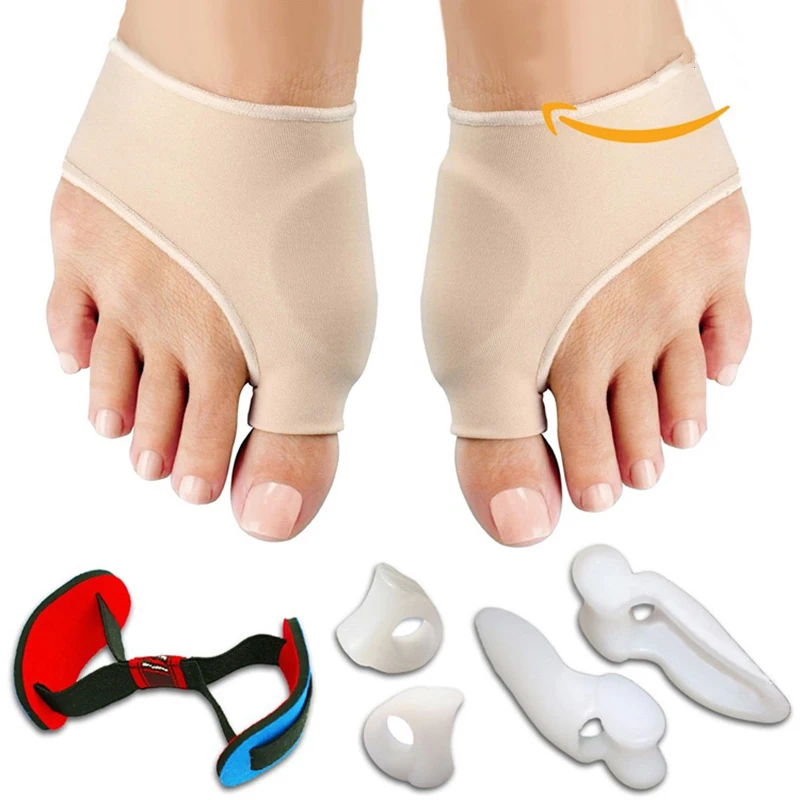 

7Pcs/Set Bunion Corrector Gel Pad Stretch Nylon Hallux Valgus Protector Guard Toe Separator Orthopedic Supplies Foot Care Tool 3