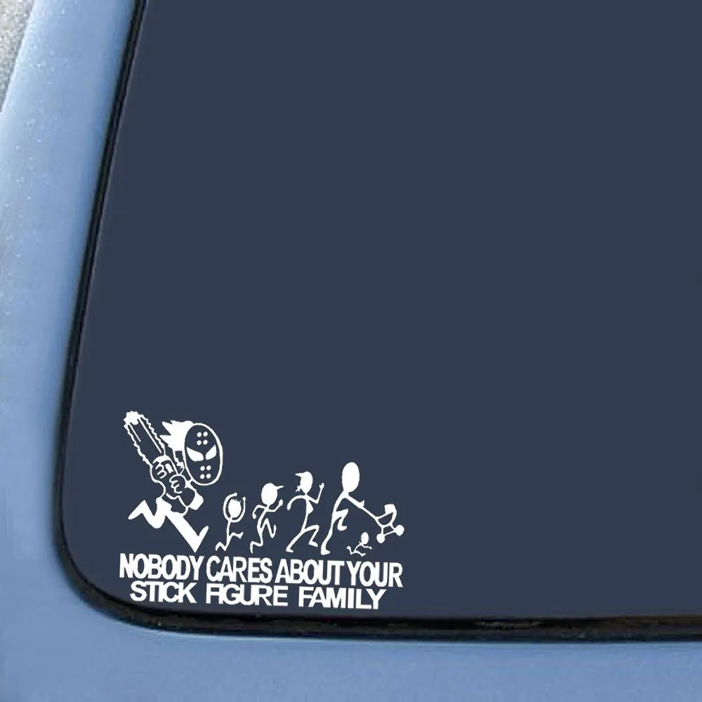 1  20cmX12.6cm Nobody Cares About YOUR STICK FIGURE FAMILY Vinyl Bumper Stickers For Car Truck Window Tool Boxes Wall Laptop