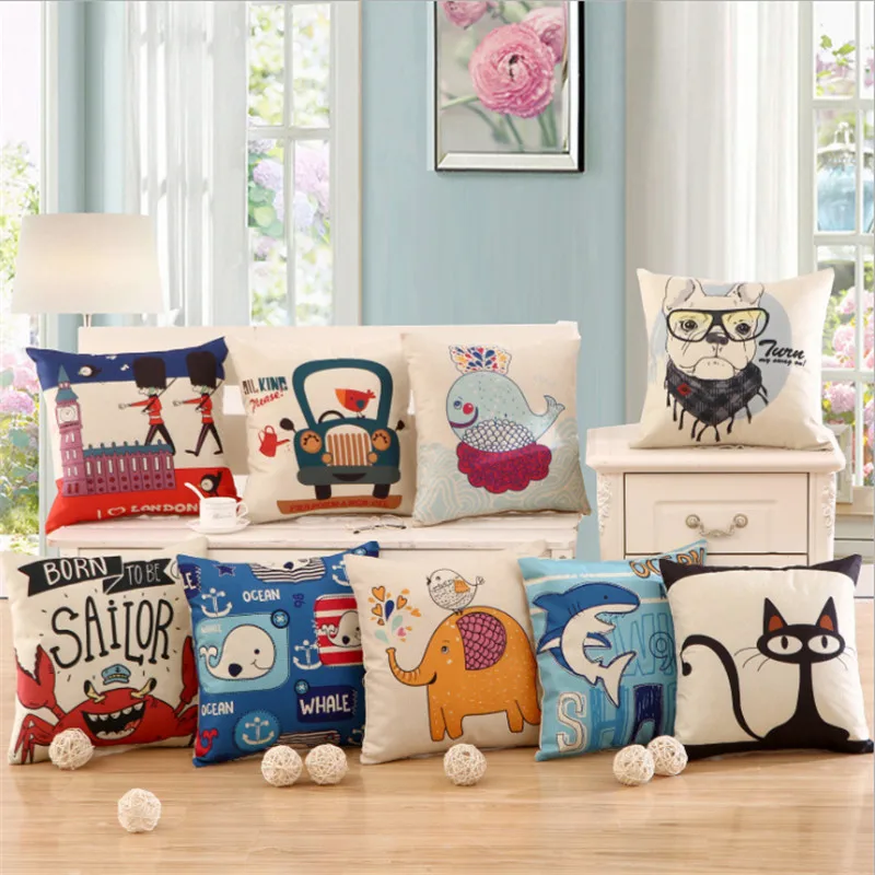 

Hap-deer Animal Cushion Dog For Children Decorative Cushions For Sofa Throw Pillow Car Chair Home Decor PillowCase Almofadas