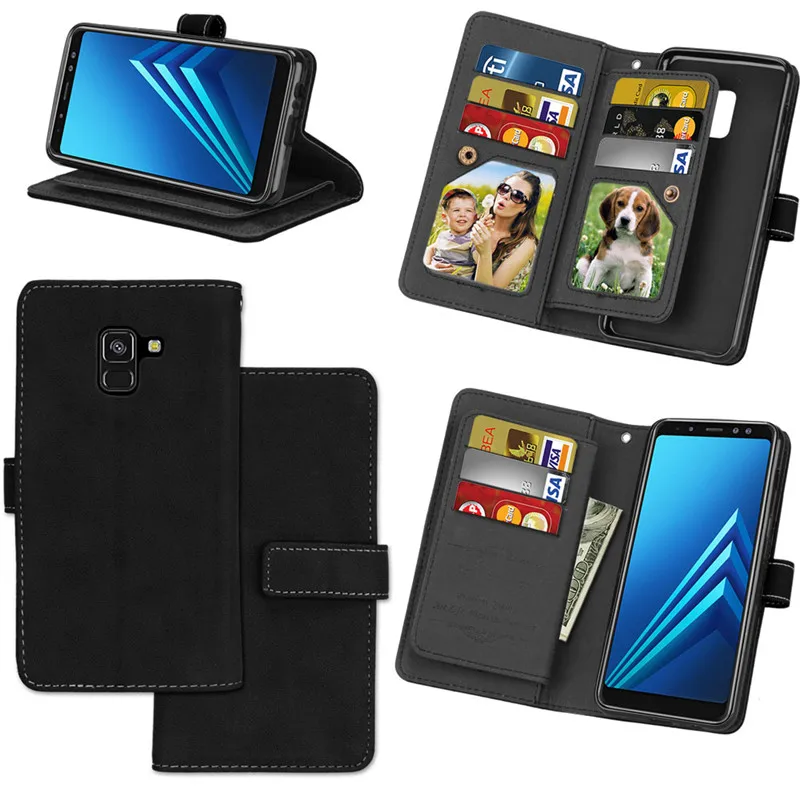 For Coque Samsung Galaxy J8 2018 Case Cover Luxury Matte Leather Wallet Stand Flip Phone Cases on For Samsung Galaxy J8 2018 J810F Case1