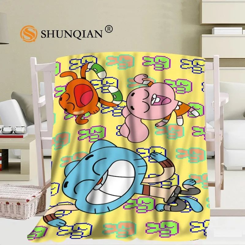 

Custom gumball and darwin Coral Blankets Travel Sofa Falafel Blankets Soft Fluffy Warm 56x80inch 50X60inch 40X50inch