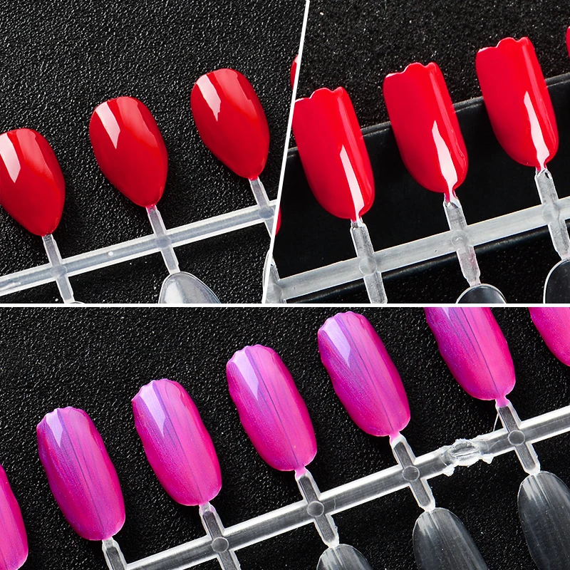 

Rosalind 240pcs/lot Shell Wave Shape False Nail Tips Transparent Card Display Manicure Nail Art Practice Display Tools