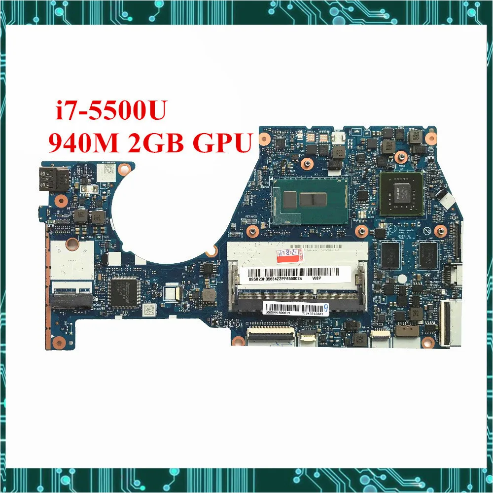 

original For Lenovo Yoga3 14 Laptop motherboard 5B20H35674 NM-A381 With SR23W i7-5500U 940M 2GB GPU MainBoard 100% Tested