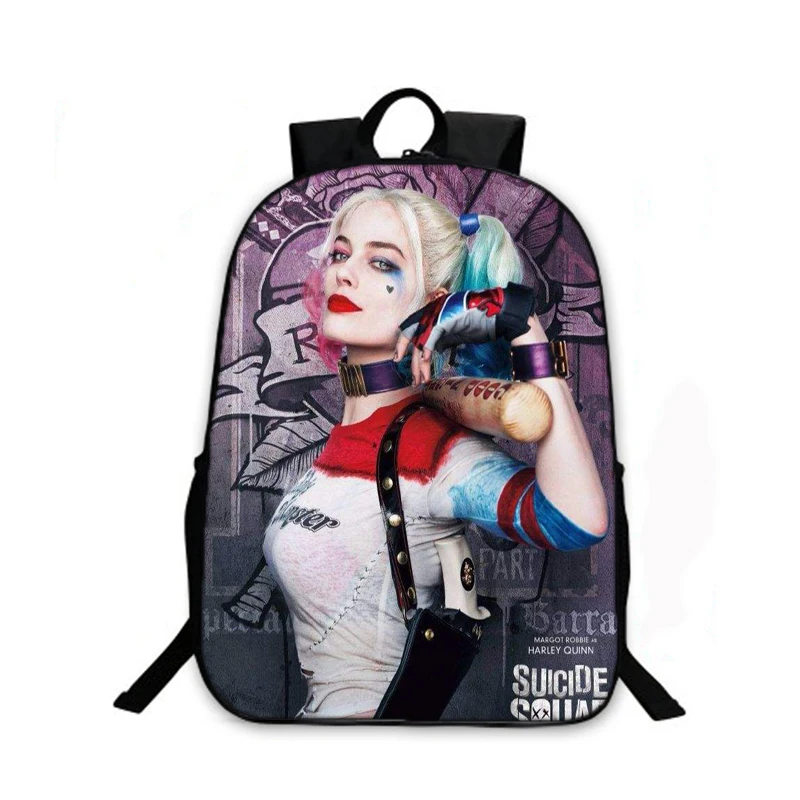Suicide Squad Backpack For Teenager Children Harley Quinn Joker School Bags Mens Women Shoulder