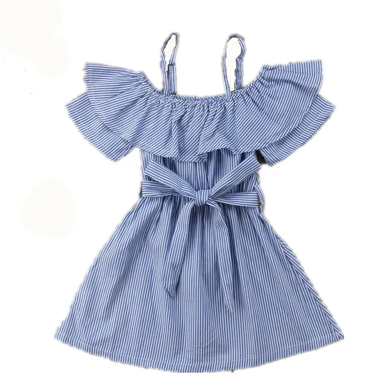 

Summer Girl Dress Princess Wedding Party Little Girl Ceremony Strap Dress Backless Clothes 3-7 Years Old