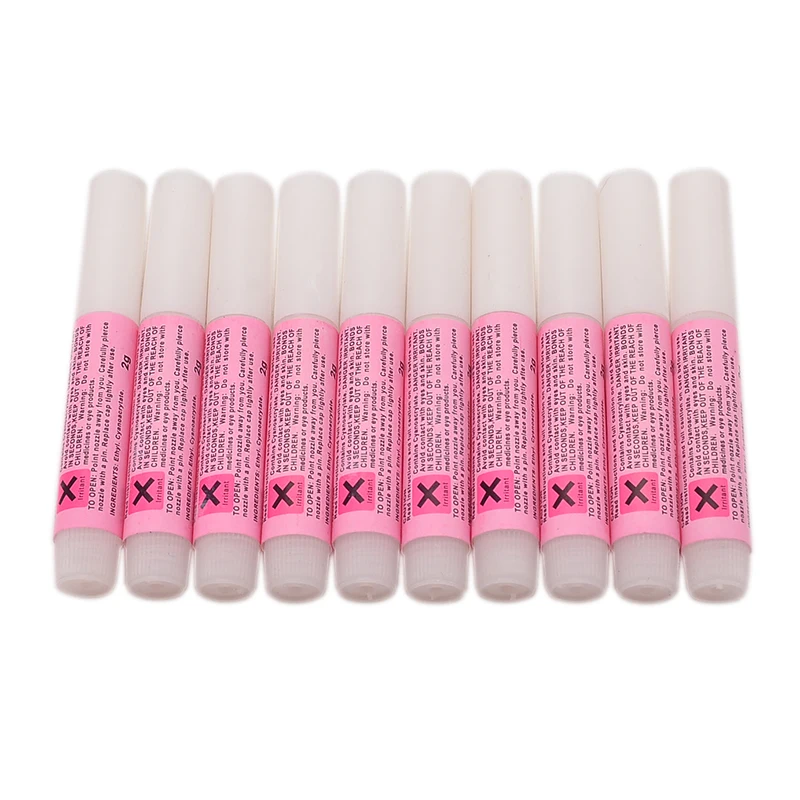 Shellhard 10 Bottles Professional Mini Beauty Nail Glue 2g High Quality False Nail Art Glue Set For Manicure Salon Tools