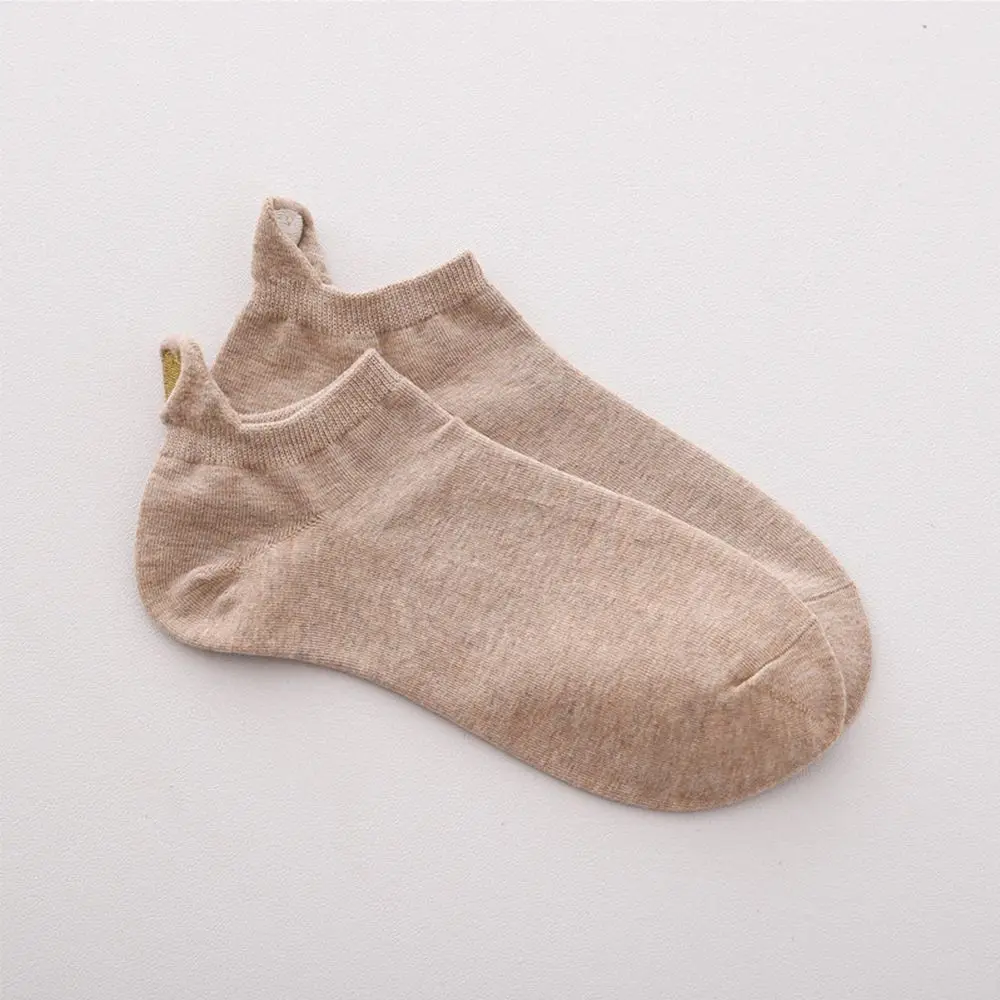 light brown Модные носки для женщин; Новинка года; сезон весна; 1 пара носков по щиколотку для девочек; хлопковые цветные новые модные повседневные носки с милым сердцем для женщин - Цвет: light brown