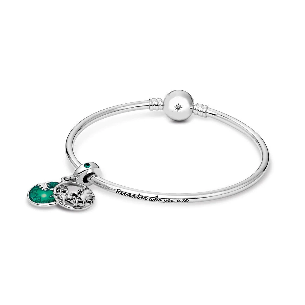 

100% Real 925 Sterling Silver The Lion King Gift Set Bangle Bracelet Diseny Bangle Bracelet Fit Original Charms Diy Jewelry