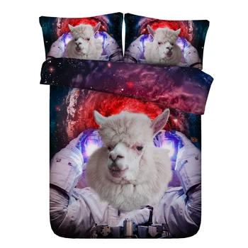 

3D Printed Duvet Cover Set 3/4 Piece Alpaca Hypoallergenic Breathable Soft Cotton Quilt Cover Kids Teens Bedding for Boys Girls