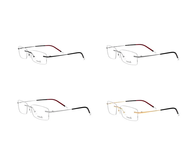 B чистый титан Мужская бесконтактная оптическая рамка очки оправа женские бескаркасные Рецептурные очки ультралегкие близорукость Безвинтовые очки