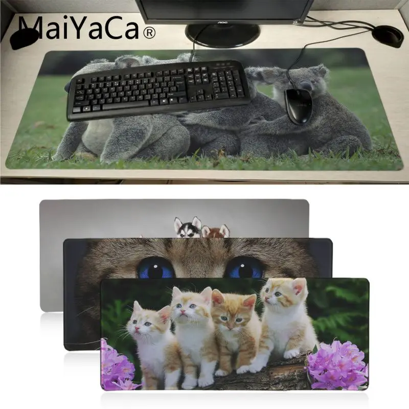 

Maiyaca Your Own Mats Cat Husky raccoon koala Desktop Pad Game Mousepad Locking Edge gaming Mousepad Mat Keyboard Mat Table Pad