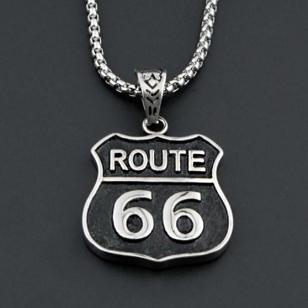 С случайной подарочной цепочкой the Will Rogers Highway US Route 66 Mother Road 316L Подвеска из