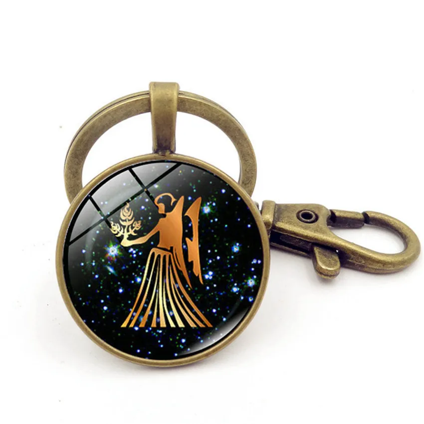 12 Constellation Zodiac Sign Round Keyring UK Seller 12 Constellation Zodiac Sign Round Keyring UK Seller