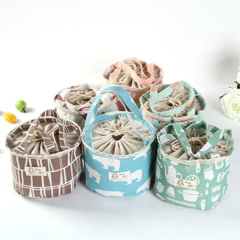 

Fashion flamingo insulated lunch bag waterproof thermal food picnic bags for women kids round lunch box bag tote portable new