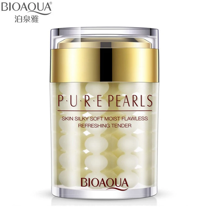 BIOAQUA Brand Face Cream Pure Pearl Essence Hyaluronic Acid Cream Moisturizing Skin Care Anti Wrinkle Whitening Cream Mask 60g hyaluronic acid face moisturizing mask anti wrinkle taiwan thin silk sheet mask plant extract natural no additives chrng