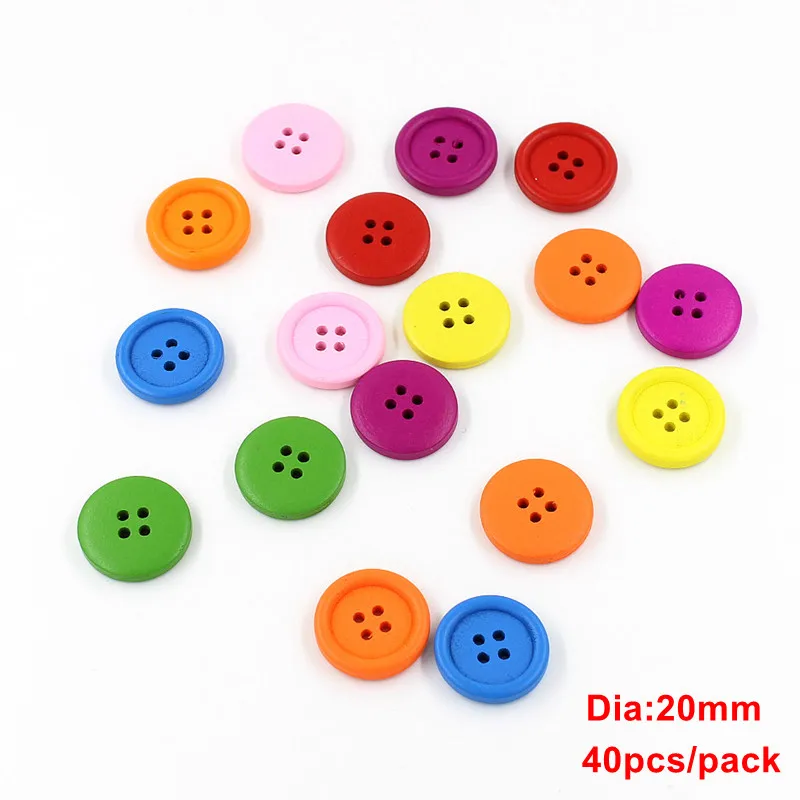 50PCS/pack multicolor Buttons 4-holes wood button for craft DIY baby apparel accessories Wooden botones Craft DIY Scrapbook images - 6