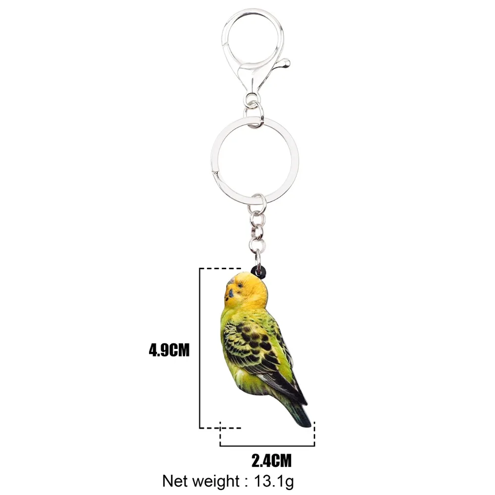 Bonsny акриловый Budgerigar брелок для ключей кольцо уникальное животное ювелирные