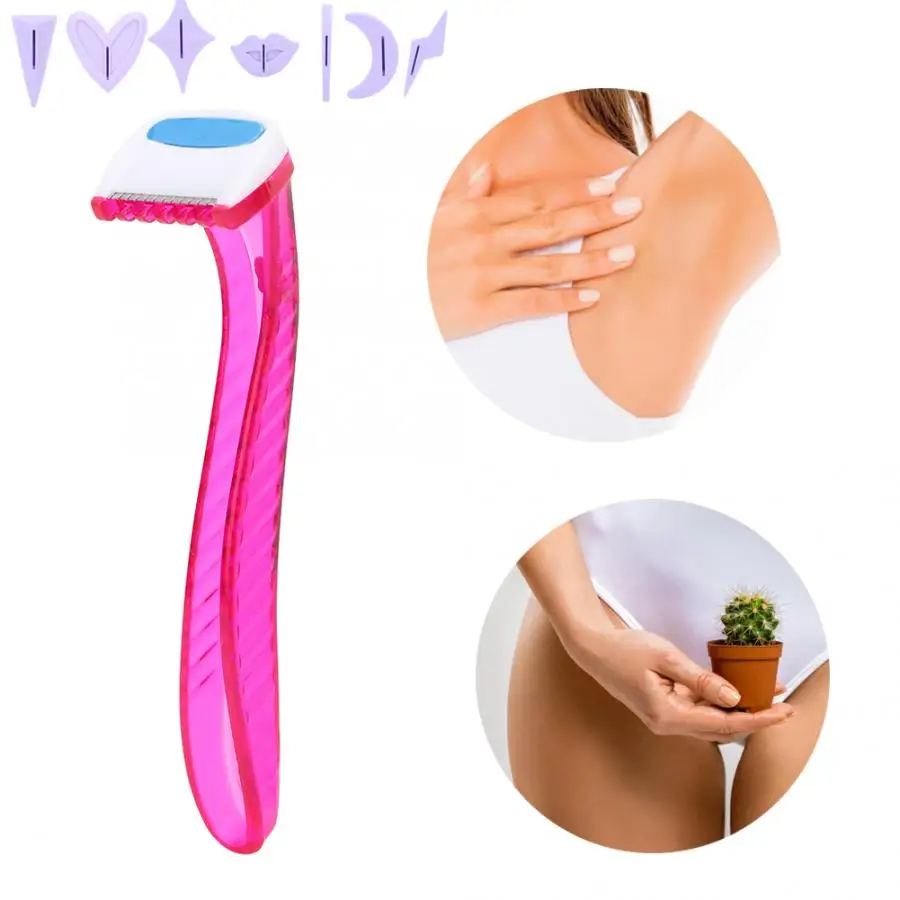 Bikini Privates Shaving Stencil Intimate Hair Removal Template With Hair Razor Female Pubic Hair Razor Shaping Tool for Women