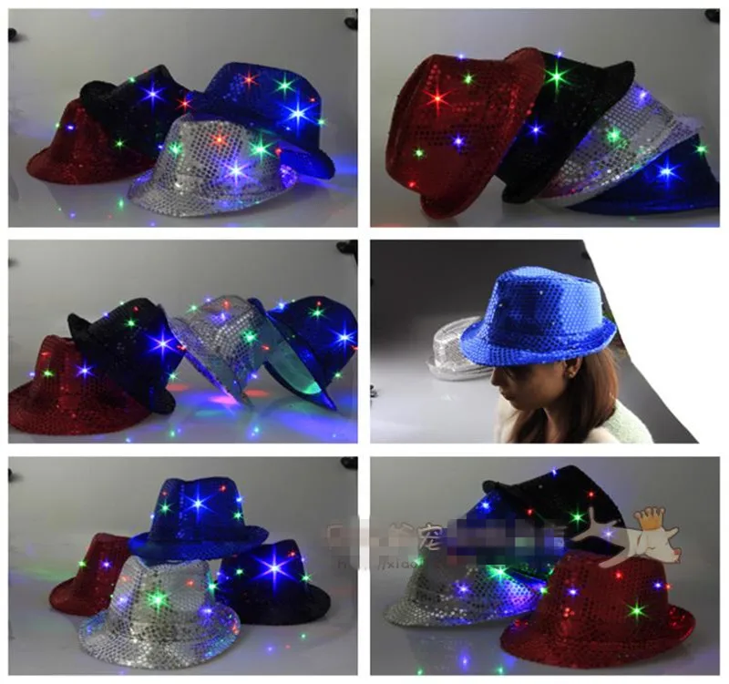5 шт./лот мигает индикатор питания до крышки модные светодиодное освещение шляпы для концерт хип-хоп led glow ночь шляпы