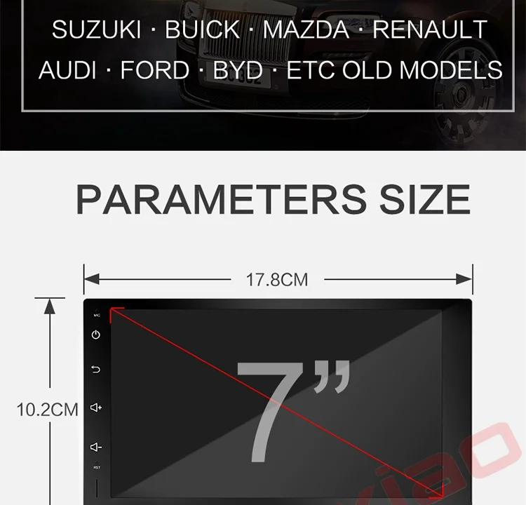 Excellent 2 Din Android Universal Car DVD Player GPS Navigation Map WIFI BT Radio Player Multimedia For Honda Nissan BYD TOYOTA KIA 9