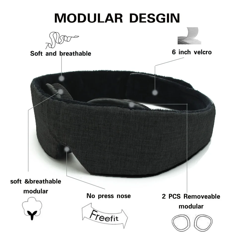 

1pcs Sleeping Eye Mask Manta Modular Adjustable 3D Breathable Travel Eyepatch Rest Napkins Artifact Soft Eyeshade Cover