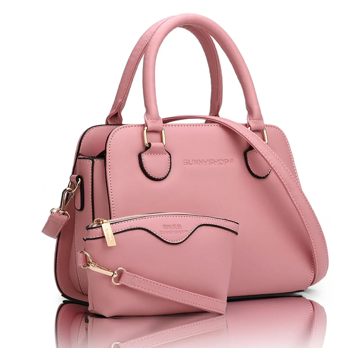 

2 BAGS/SET NEW  European American fashion casual handbag  Socialite shoulder bag with small purse  fashion business women bag Q5