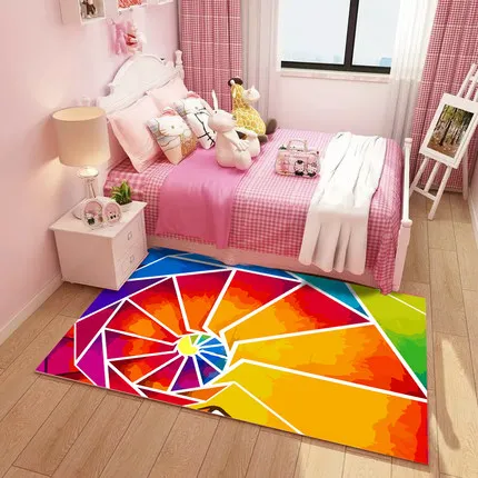 

Living Room 3D Carpet For Kids Mat Rug Rainbow Pink Princess Pattern for Children Game Pad Non-slip Washing Baby Kindergarten