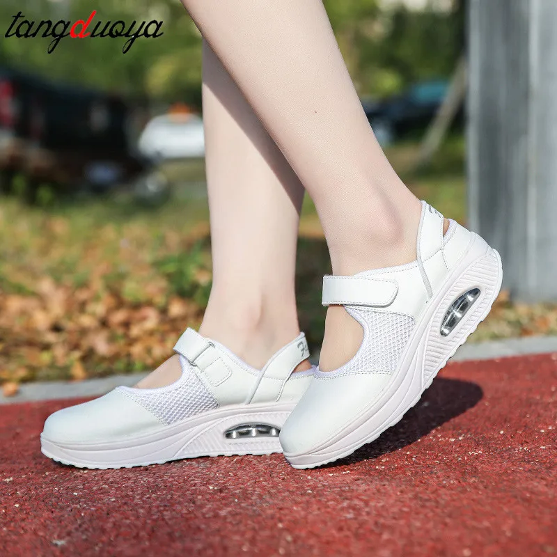 

casual women shoes wedges ladies shoes summer breathable mesh shoes women platform slip-on chaussures femme ete 2019 35-42