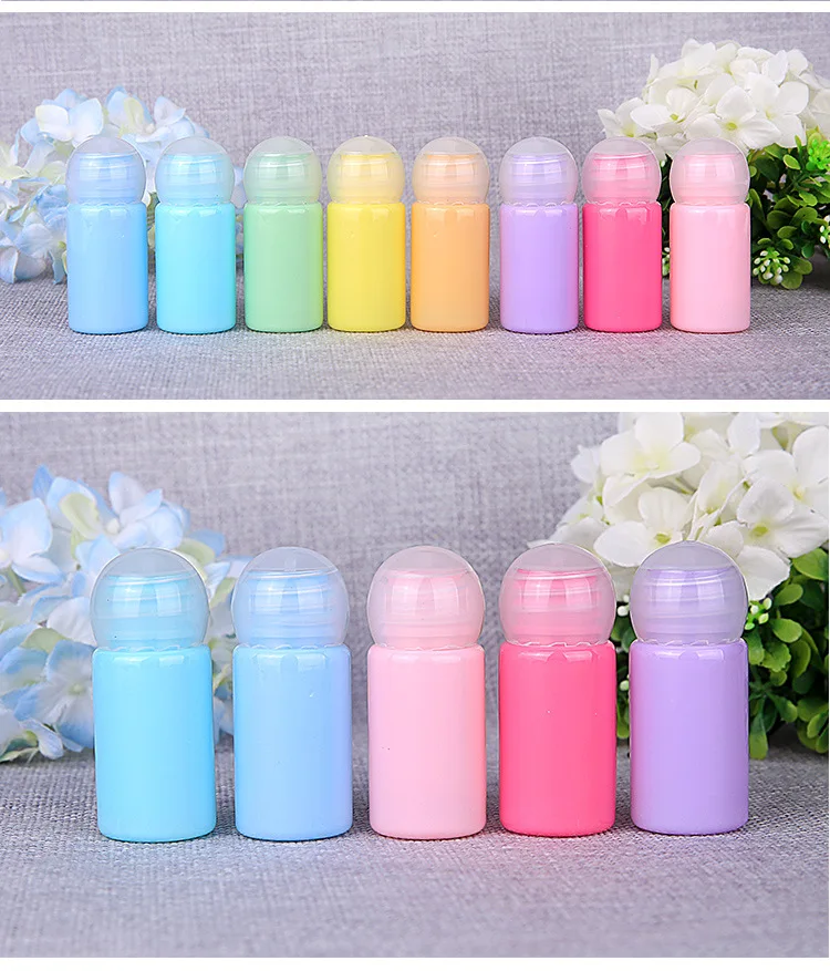 10ml Refillable Macaroon Color Squeeze Bottle with Ball Cover for Essence Emulsion TSA Airline Approved 50pcs/lot P196