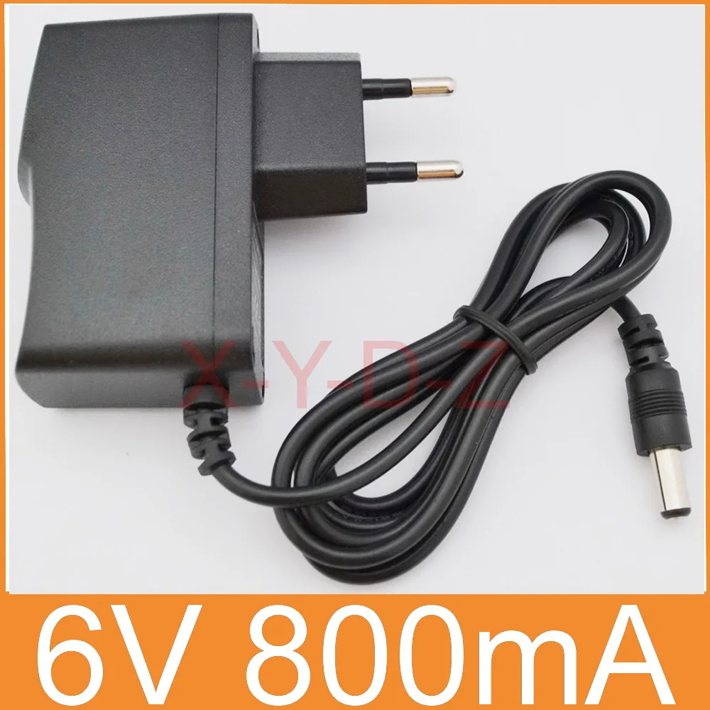 1 шт. 6V800mA AC 100 V-240 V конвертер адаптер с источником питания от постоянного тока, 6 в 0.8A 800mA Питание ЕС штекер постоянного тока 5,5 мм x 2,1 мм пересылка бесплатно