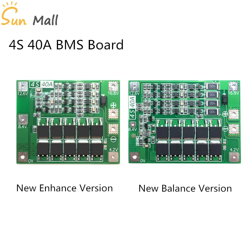 4S 40A литий-ионная батарея Защитная плата 18650 зарядное устройство PCB BMS для электродвигателя 14,8 в 16,8 в повышение/баланса