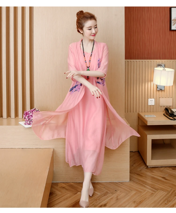 Dress Women Plus Size White Cotton Linen Vintage Summer Dress Long 2 Piece Set Elegant Beach Maxi Dresses for Women 2019 Vestido7