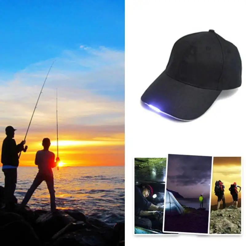 

Fashion Unisex Baseball Cap Adjustable Bicycle 5 LED Light Cap Battery Powered Hat Outdoor Practical Fishing Cap Camping Hat