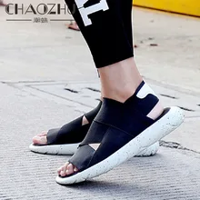 Новинка года; мужские и женские модные эластичные шлепанцы в стиле гранж; цвет черный, белый, фиолетовый; удобная обувь с поперечным подъемом; Японская пляжная обувь в римском стиле; летняя обувь для мужчин