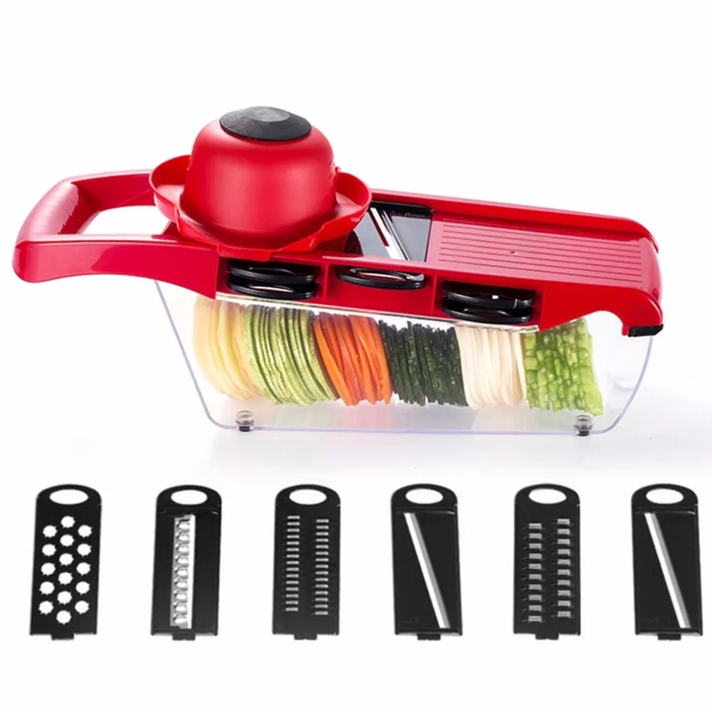 

9pcs Mandolin Slicer Knife Vegetable Cutter Peeler Carrot Grater Dicer Food Chopper Steel Blade Manual Potato Kitchen Tool