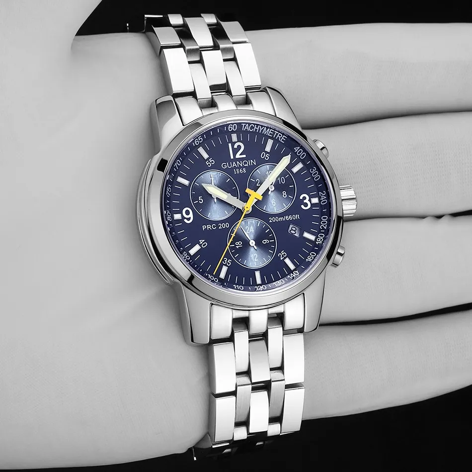 Плавательные автоматические часы мужские GUANQIN 2018 механические Спортивные 200m водонепроницаемые мужские часы лучший бренд роскошные часы