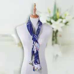 2018 Модный деловой женский шарф с геометрическим принтом атласный воротник повседневные шифоновые шарфы женские аксессуары украшения
