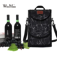 2019 New Can Folded Cooler Ice Bag Double Wine Bottle Bag Beer Cooling Holder Carrier Portable Liquor Ice-cold for wine lovers 6 pack holster portable bottle waist beer belt bag handy wine bottles beverage can holder useful