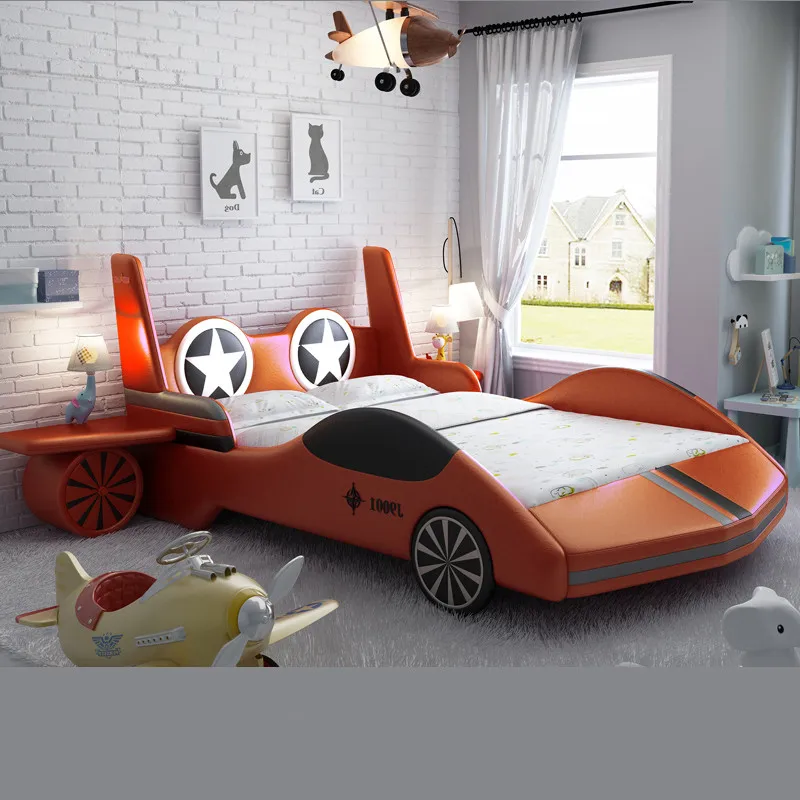 

Orange color fighter jet shape bed big toys for child