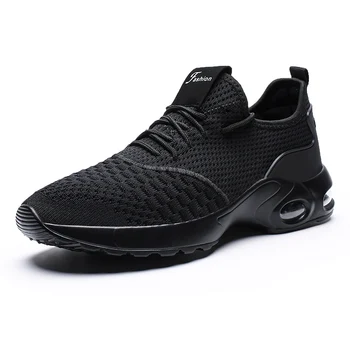 

2019 New High Quality Fly Knit Tennis Shoes Soft Comfortable Air Cushion Sneakers Stable Non-slip Elastic Wear Fitness Shoes Men