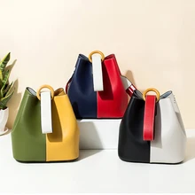 Fashion handbag korean Ladies shoulder messenger bag color bucket bag luxury crossbody bags for women with wide shoulder strap Fashion handbag korean Ladies shoulder messenger bag color bucket bag luxury crossbody bags for women with wide shoulder strap