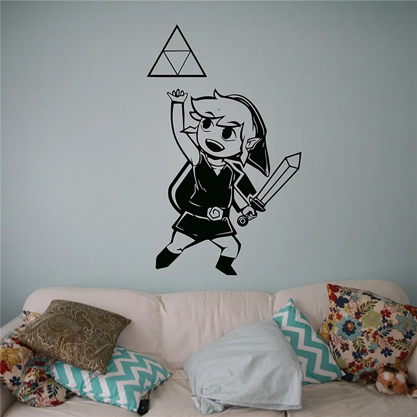 Princess Zelda Wall Decal Video Game WallSticker Home Interior Living Room Decor Door Stickers 