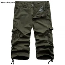 Новые летние мужские свободные повседневные шорты с несколькими карманами на молнии, мужские бермуды до колена, высококачественные шорты-карго, Комбинезоны