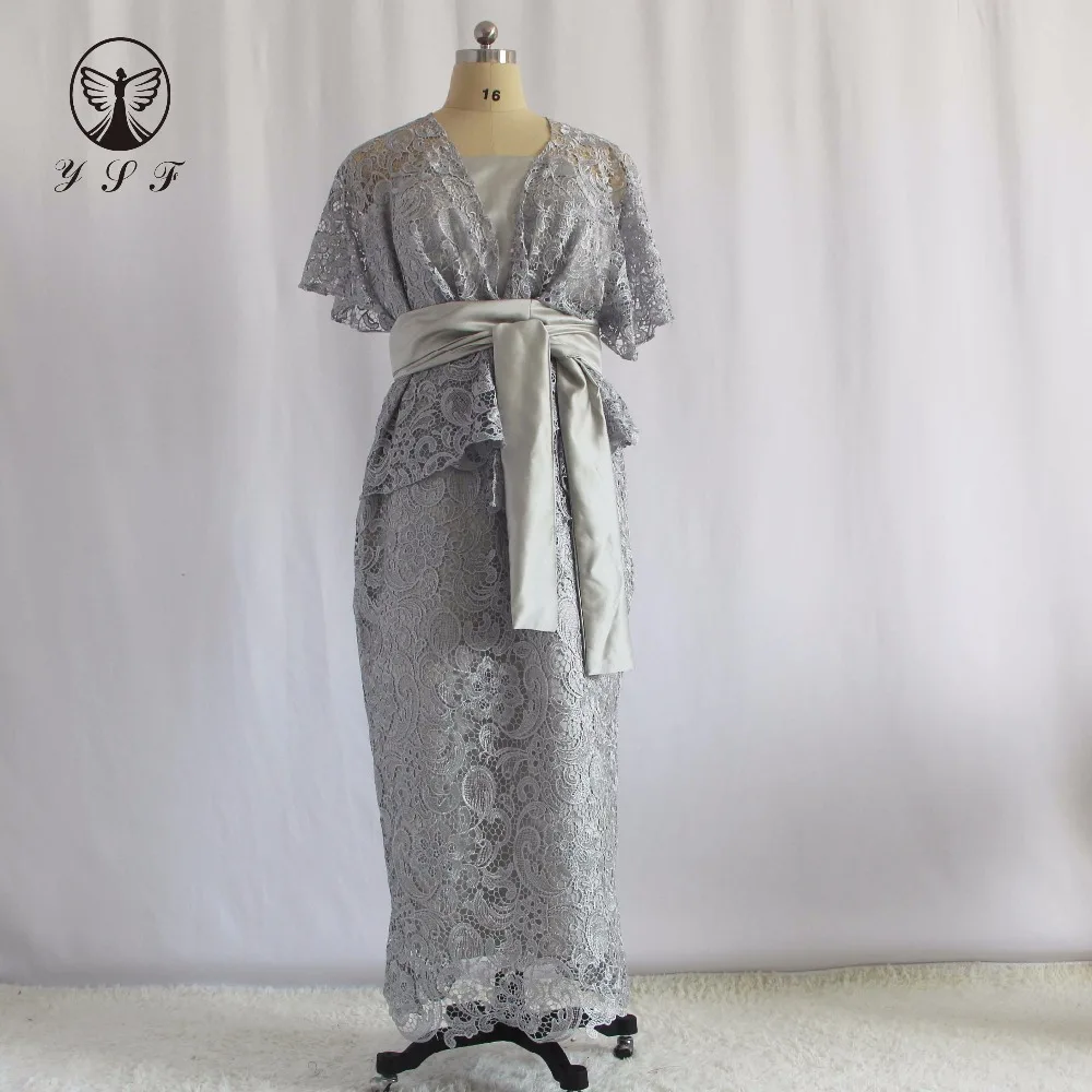 

2017 Fashion Strapless Straight Tea Length Lace Formal Mother of the Bride Dresses with Cape
