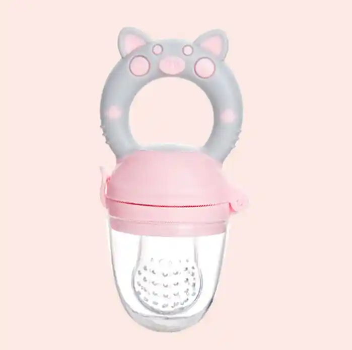 Small Pig Handle Pacifier Feeder For Baby Food Grade Silicone Pp
