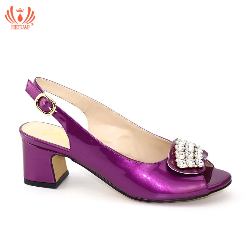 

2019 New Fashion African Pumps Shoe Summer High Heels High Quality African Sandals Heels Pumps Purple Color African Wedding Shoe