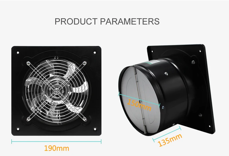 150 мм сильный Мощность вытяжной вентилятор, новая пневматическая система вентилятора в 6 дюймов для кухни, занавески на окно, mute осевой вентилятор для вентиляции