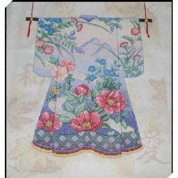 

Kimono Japan cloth pattern classical DIY Counted Cross Stitch Embroidery A Cross Cross-Stitch Home Decoration Fashion decorative